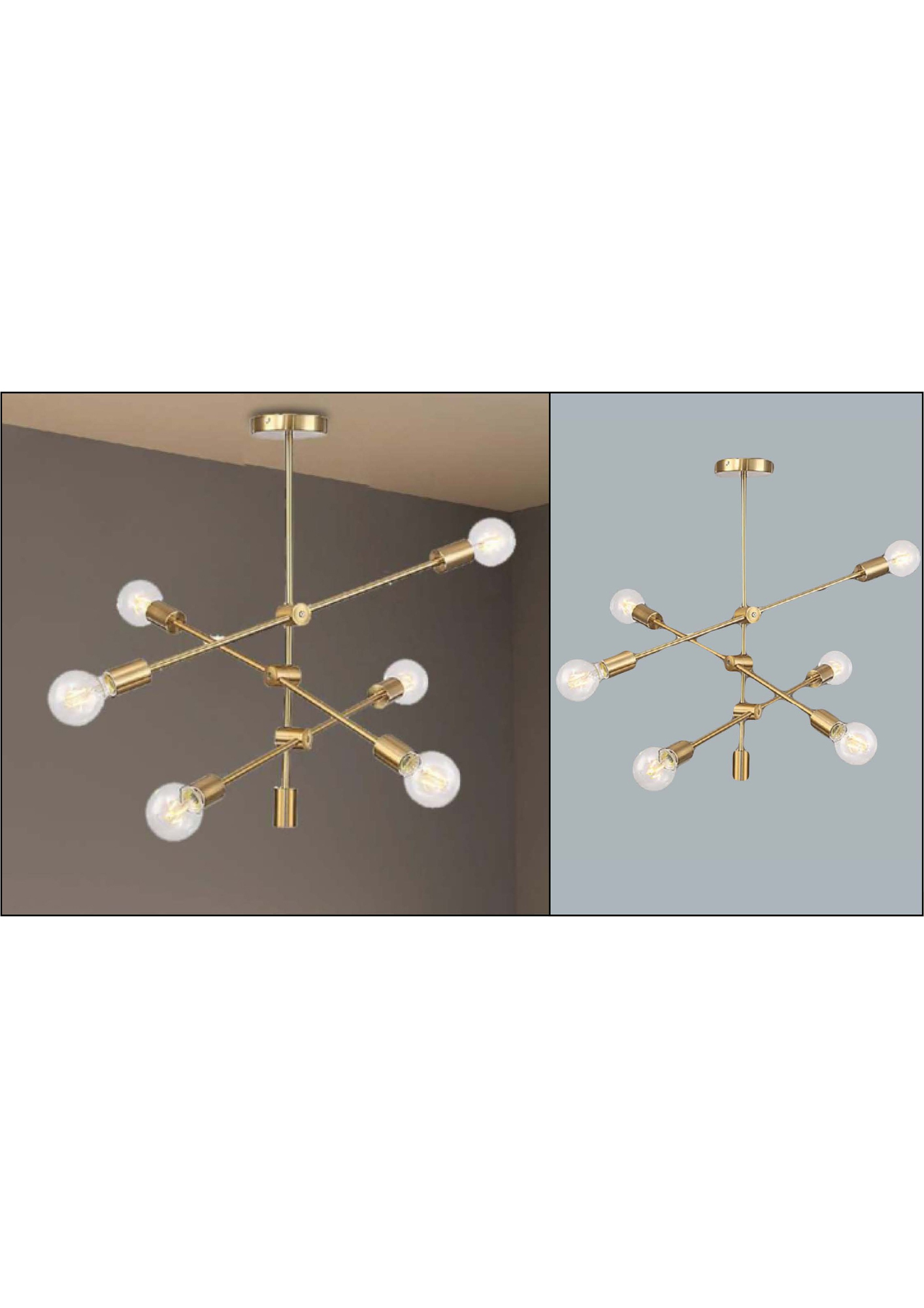 Beyond Lights - Brass Sputnik Chandelier- GL